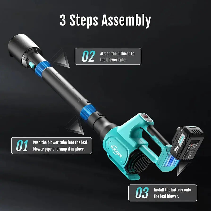 Electric Cordless Leaf Blower with Battery and Charger, 5-Speed + Turbo Mode, 4.0Ah Lightweight Battery Powered Powerful Blower for Blowing Leaves, Patio Cleaning, Blowers for Lawn Care