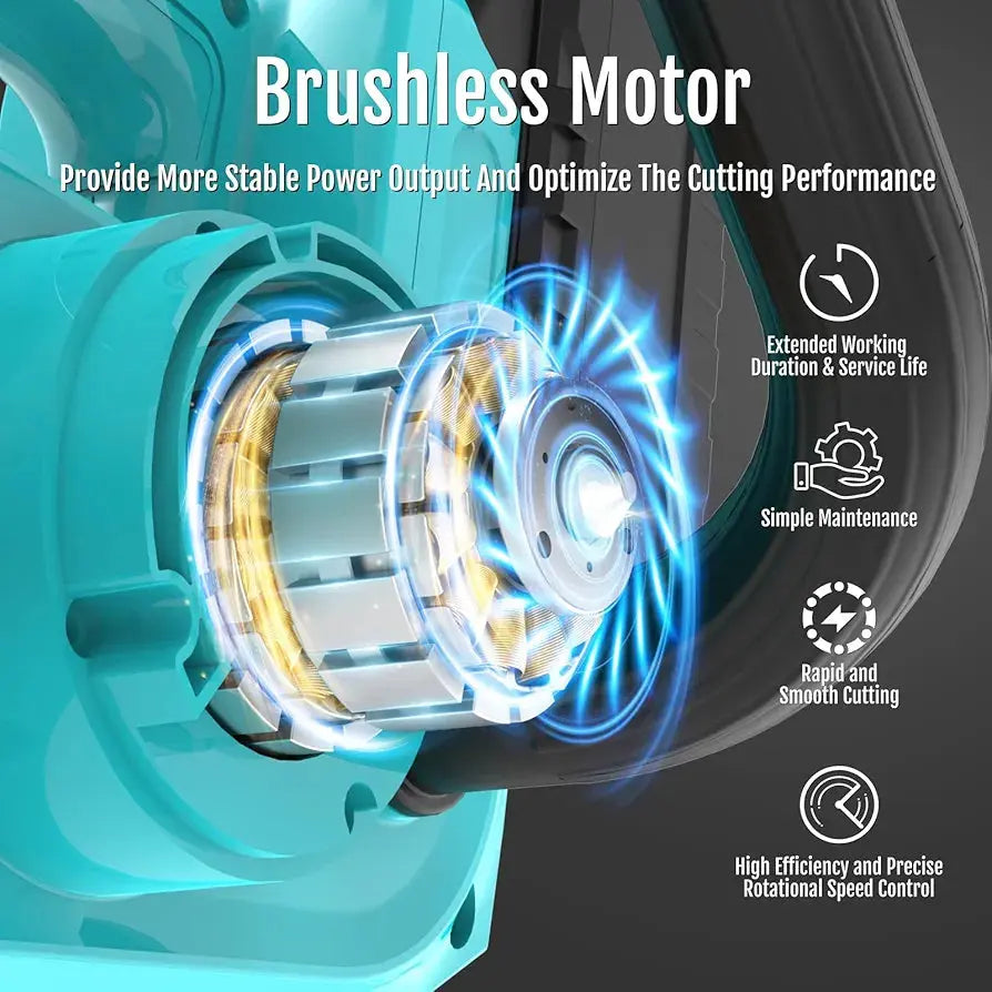 4.0Ah Battery Chainsaw 12-Inch,18V-20V Electric Chainsaw Cordless, Brushless Motor, Dual Modes, LED Display, for Professional Wood Cutting and Tree Pruning