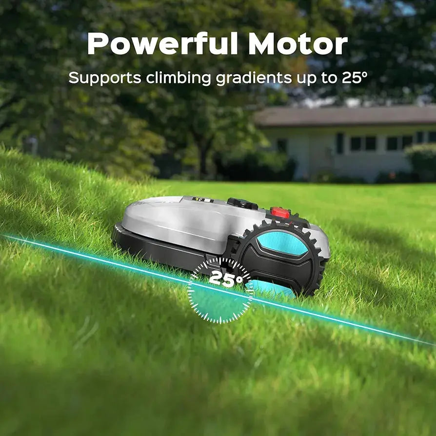 Robot Lawn Mower with App Control – Adjustable Cutting Height, Auto-Charging, Obstacle Detection & Smart Scheduling – Ideal for Lawns up to 1/8 Acre