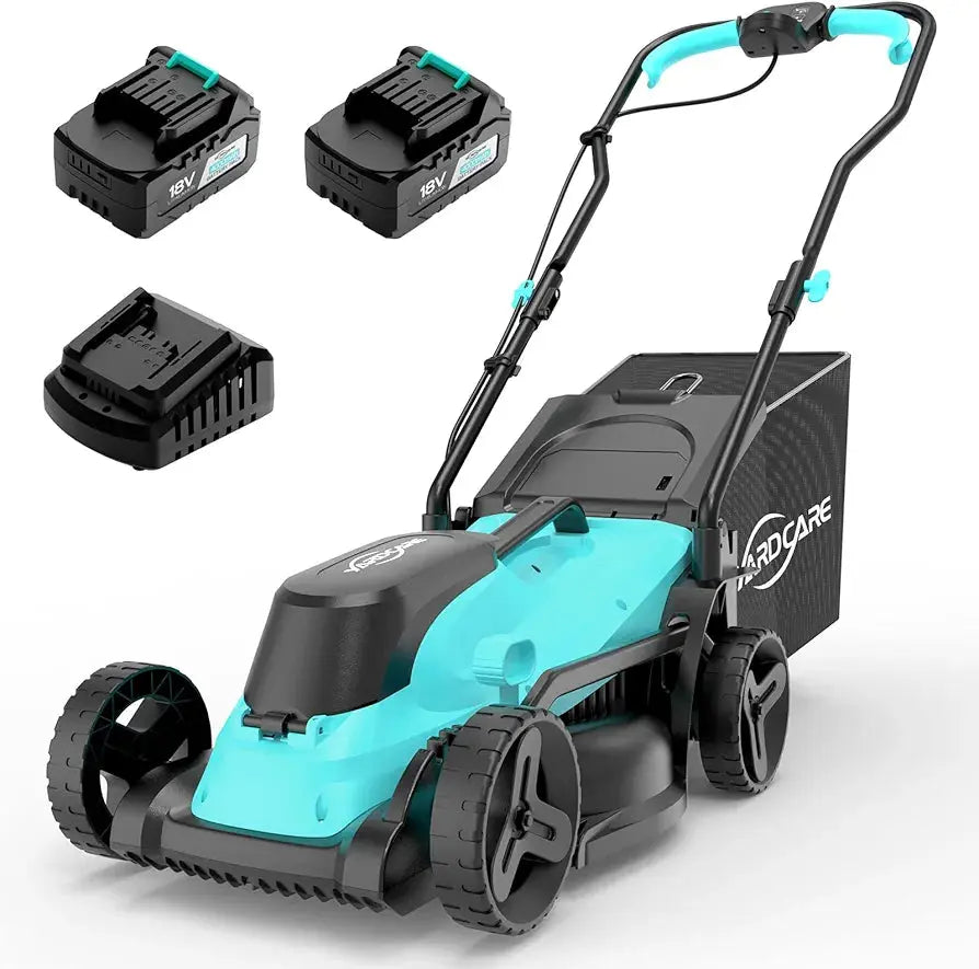  YARDCARE 36V Brushless Cordless Lawn Mower with 2X4.0Ah Batteries, LED Display Screen, Electric Lawnmower with 5-Position Height Adjustment, 8 Gallon Grass Bag, Charger