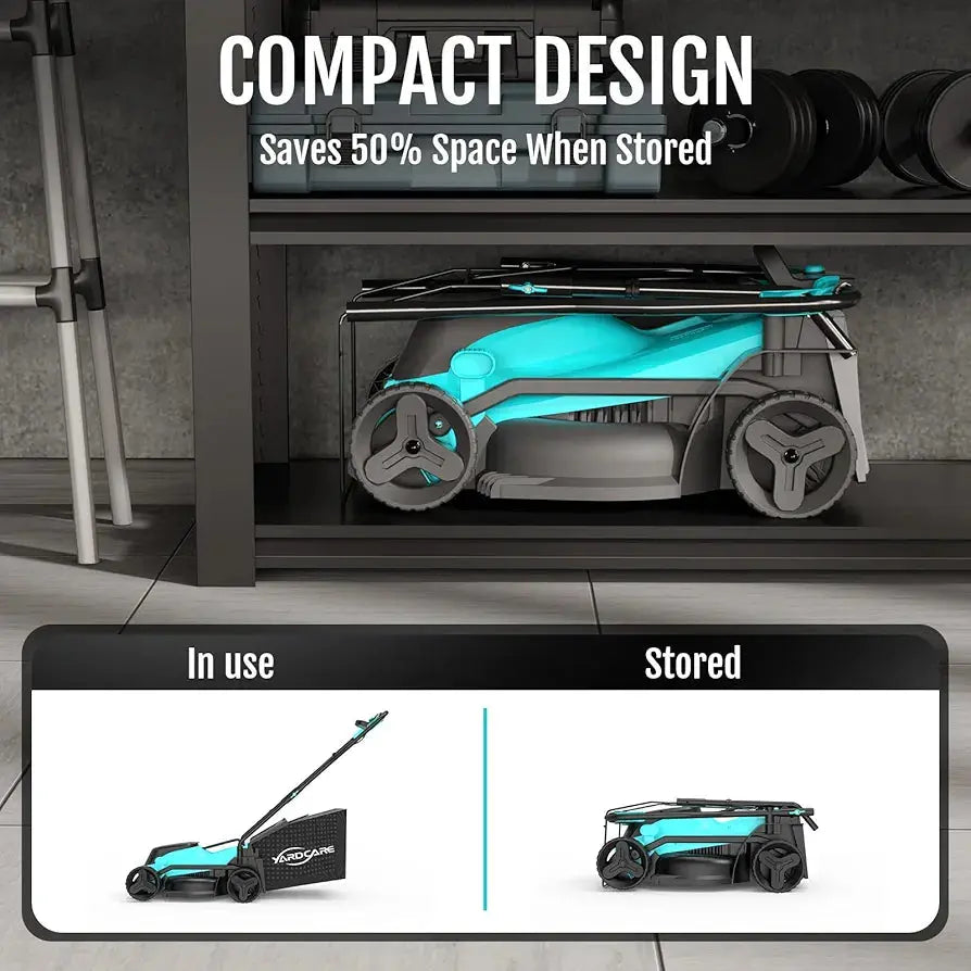  YARDCARE 36V Brushless Cordless Lawn Mower with 2X4.0Ah Batteries, LED Display Screen, Electric Lawnmower with 5-Position Height Adjustment, 8 Gallon Grass Bag, Charger