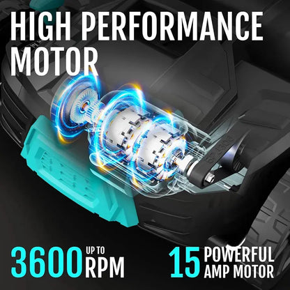 15Amp Lawn Dethatcher with 5-Position Depth Adjustment, 16-Inch 2-in-1 Dethatcher & Scarifier, 12-Gallon Collection Bag, Foldable Design for Easy Storage, Ideal for Lawn Care