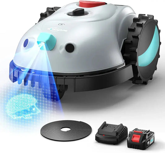 V100 Robot Lawn Mower with HD Vision Navigation, Smart Obstacle Detection, Collision Sensors, Adjustable Cutting Height, Low-Noise Operation—Perfect for Small Lawns up to 1,600 sq ft.