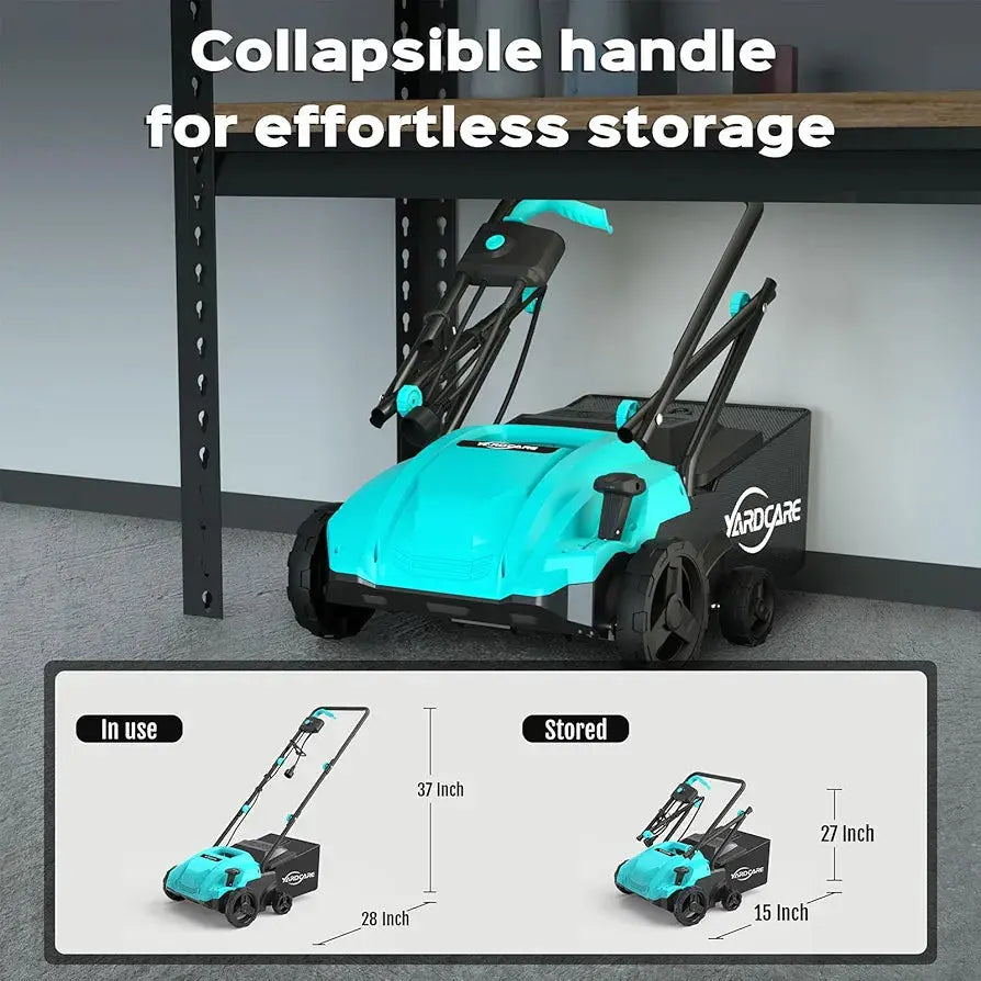 2-in-1 Electric Dethatcher & Scarifier, 12 Amp Lawn Tool with 8 Gal Collection Bag, Adjustable Depth, Powerful Motor for Healthier Grass