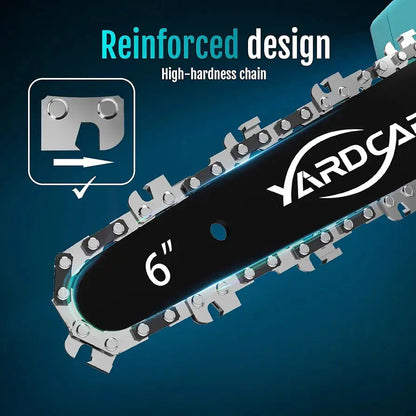 6 Inch Cordless Mini Chainsaw, Lightweight Electric Handheld Saw for Tree Trimming & Wood Cutting, Battery Powered with 2.0Ah Battery, Safety Lock for Home and Garden Use