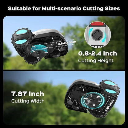 Robot Lawn Mower with App Control – Adjustable Cutting Height, Auto-Charging, Obstacle Detection & Smart Scheduling – Ideal for Lawns up to 1/8 Acre