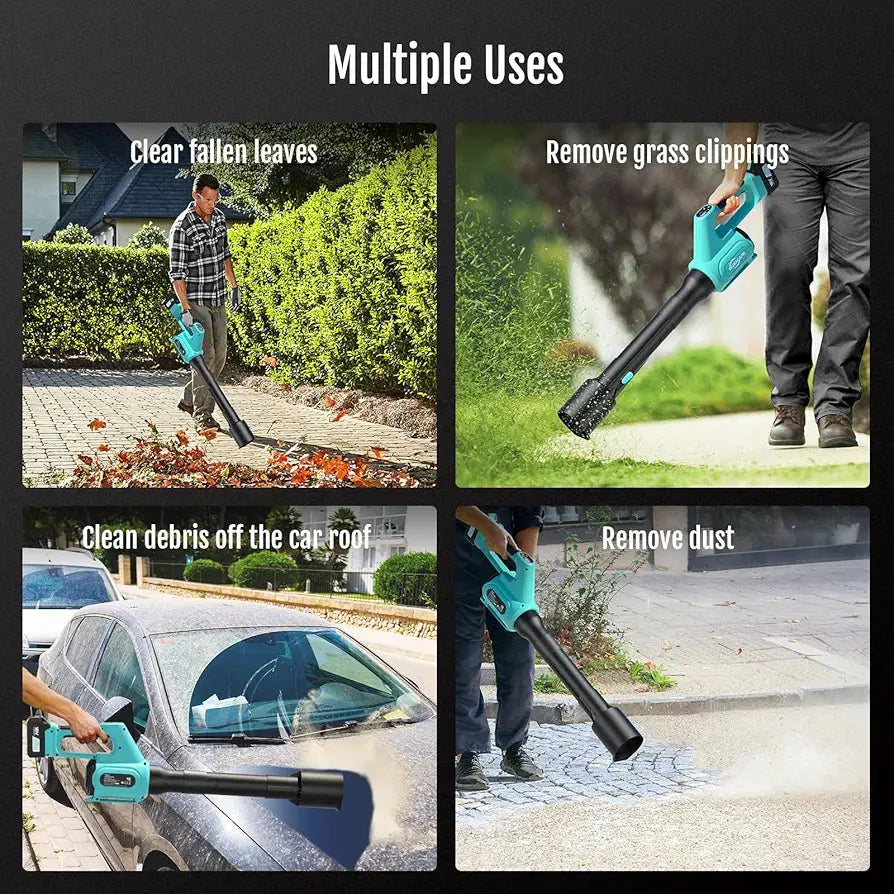 Electric Cordless Leaf Blower with Battery and Charger, 5-Speed + Turbo Mode, 4.0Ah Lightweight Battery Powered Powerful Blower for Blowing Leaves, Patio Cleaning, Blowers for Lawn Care