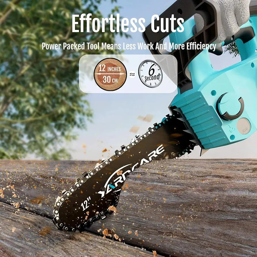 4.0Ah Battery Chainsaw 12-Inch,18V-20V Electric Chainsaw Cordless, Brushless Motor, Dual Modes, LED Display, for Professional Wood Cutting and Tree Pruning
