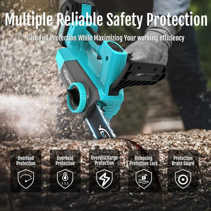 4.0Ah Battery Chainsaw 12-Inch,18V-20V Electric Chainsaw Cordless, Brushless Motor, Dual Modes, LED Display, for Professional Wood Cutting and Tree Pruning