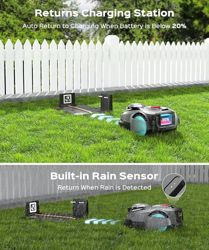 N1600 PRO Wireless Robot Lawn Mower, RTK+Vision Navigation, 0.4 Acre Coverage, APP Smart Control, Multi-Zone Mowing, Ordered Cutting Path, Smart Robot Lawn Mower for Yards