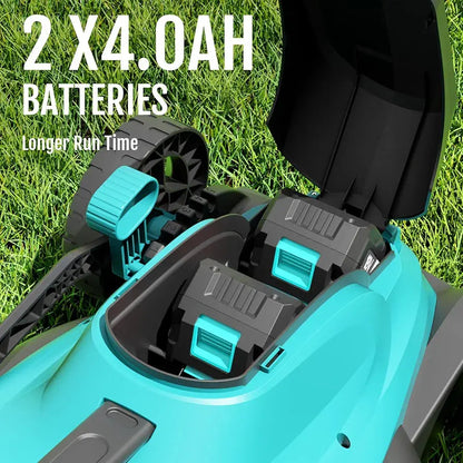  YARDCARE 36V Brushless Cordless Lawn Mower with 2X4.0Ah Batteries, LED Display Screen, Electric Lawnmower with 5-Position Height Adjustment, 8 Gallon Grass Bag, Charger