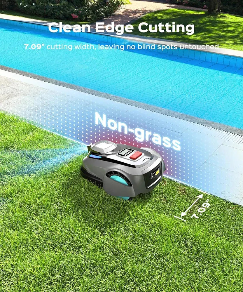 N1600 PRO Wireless Robot Lawn Mower, RTK+Vision Navigation, 0.4 Acre Coverage, APP Smart Control, Multi-Zone Mowing, Ordered Cutting Path, Smart Robot Lawn Mower for Yards