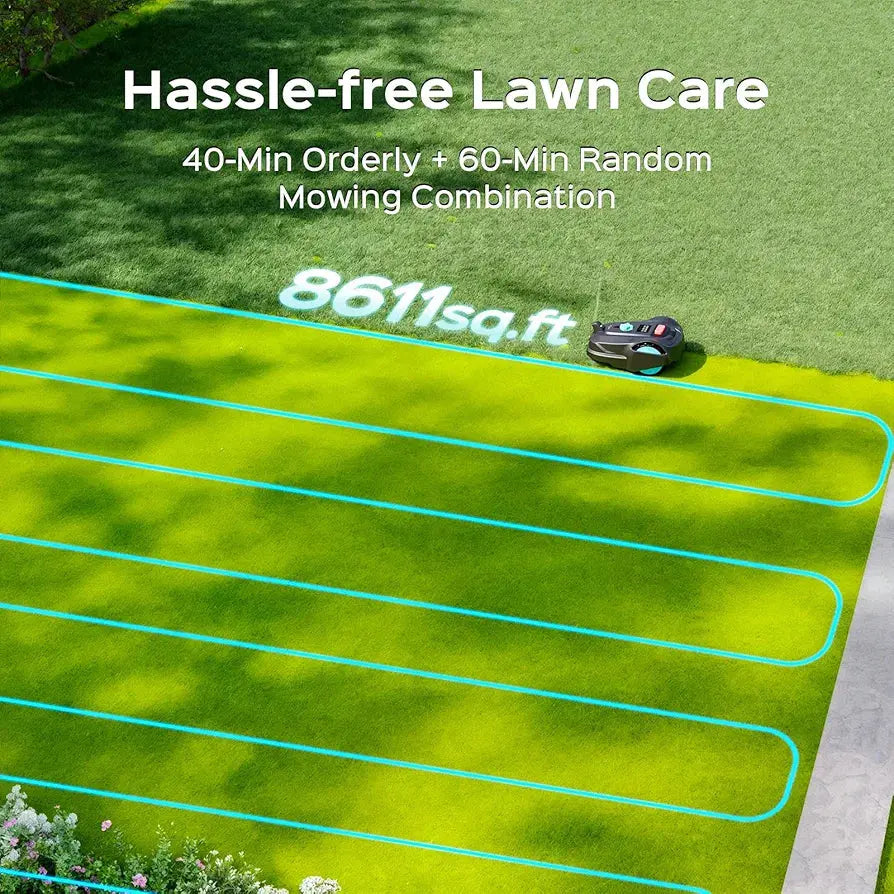 2026 M800Plus GPS+3D Vision Cordless Robot Lawn Mower with Bow-Shaped Path Mowing, APP Control, Robotic Lawnmower with Obstacle Avoidance, Auto-Charging for Lawns up to 8611 sq.ft