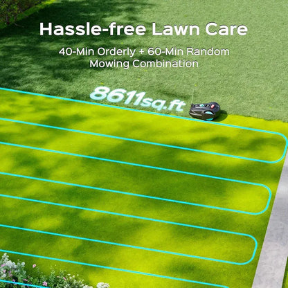 2026 M800Plus GPS+3D Vision Cordless Robot Lawn Mower with Bow-Shaped Path Mowing, APP Control, Robotic Lawnmower with Obstacle Avoidance, Auto-Charging for Lawns up to 8611 sq.ft