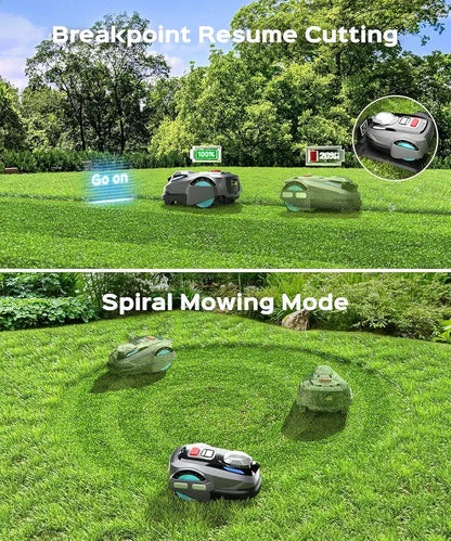 N1600 PRO Wireless Robot Lawn Mower, RTK+Vision Navigation, 0.4 Acre Coverage, APP Smart Control, Multi-Zone Mowing, Ordered Cutting Path, Smart Robot Lawn Mower for Yards